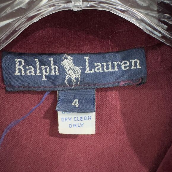 Vintage Ralph Lauren Dress Women's 4 Maroon Red Velvet Maxi Victorian Pockets - Picture 3 of 10